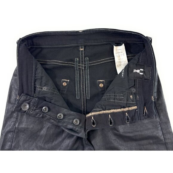 Rick Owens DRKSHDW Waxed Detroit Cut Jeans Sz 29x29 Slim Fit Stretch Denim Italy - Picture 4 of 16